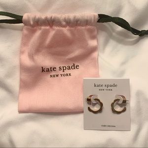 Brand new Kate Spade pave scoop scalloped earrings